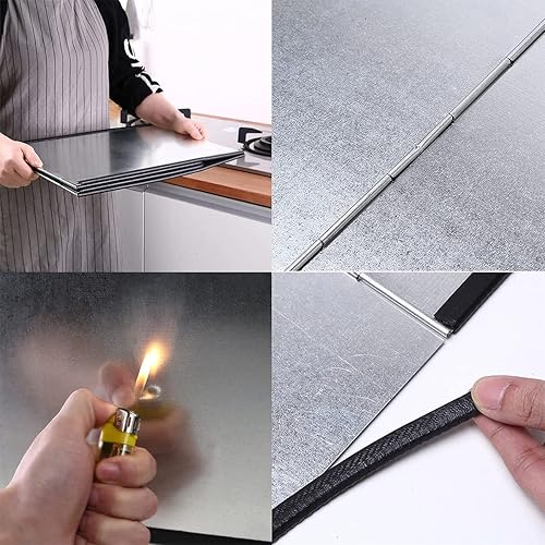 Miniatura 9 de Protector contra salpicaduras de grasa para estufa, protector contra salpicaduras de aceite, protector contra salpicaduras de estufa antiadherente