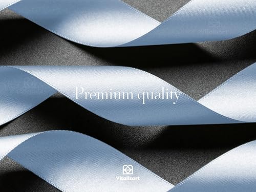 Miniatura 9 de Vitalizart Cinta de satén azul real de 38 pulgadas de doble cara como seda fina para envolver regalos, ramo de pelo, boda, decoración de Navidad