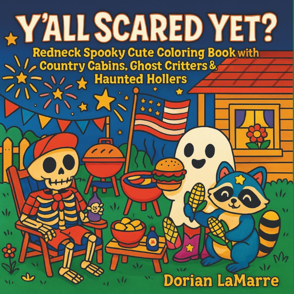 Y’all Scared Yet?: Redneck Spooky Cute Coloring Book with Country Cabins, Ghost Critters & Haunted Hollers