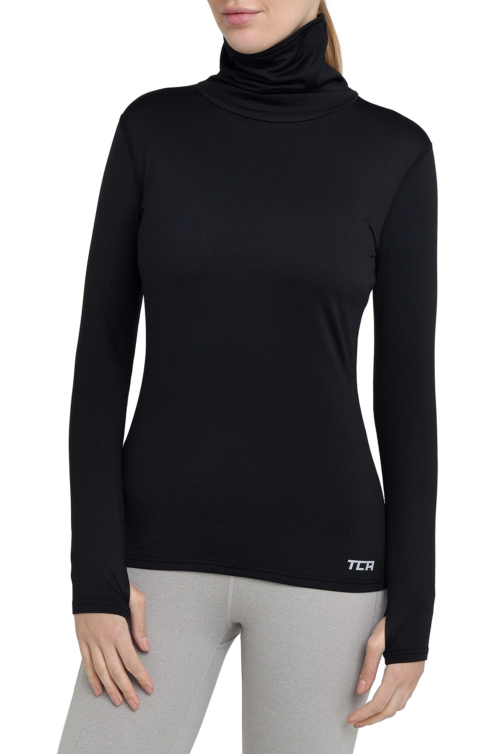 TCA Damen Warm-Up Trichterkragen Thermo Lauf Oberteil