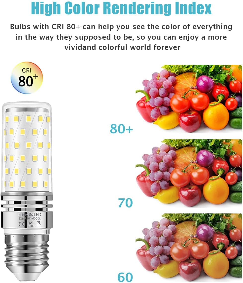 100 Watts Equivalent E26 Corn Bulbs, Medium Screw LED Light Bulb 1200LM, Daylight White 6000K, 4-Pack