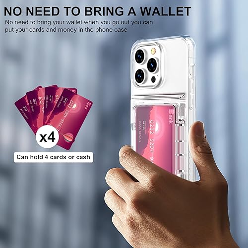Miniatura 3 de Funda para teléfono compatible con iPhone 15 Pro, cartera con tarjetero de poliuretano termoplástico suave, parachoques de policarbonato duro,