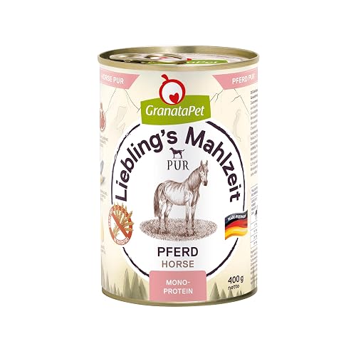GranataPet Liebling's Mahlzeit Pur con Caballo, Comida húmeda para Perros