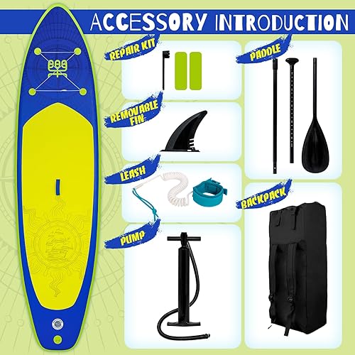 Vista 33 de FunWater Inflatable Stand Up Paddle Board with Premium SUP Paddleboard Accessories, Anti-Slip EVA Deck, 11'/10'6'' Paddle Boards for Adults & Youth