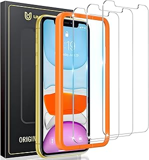 [3 Pack] UniqueMe Screen Protector Compatible for iPhone 11 and iPhone XR Tempered Glass HD Clear Screen Protector with Easy Installation Frame,9H Hardness Anti Scratch Bubble Free - 6.1-inch