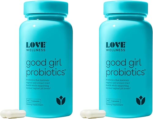 Love Wellness Good Girl Probióticos vaginales, paquete de 2, 120 cápsulas, apoya la salud vaginal y mantiene la salud de la flora vaginal y del