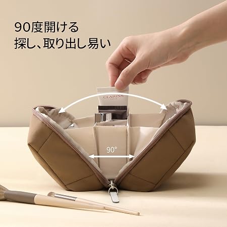 Amazon.co.jp: 携帯化粧ポーチ メイクポーチ かわいい 自立 持ち歩き