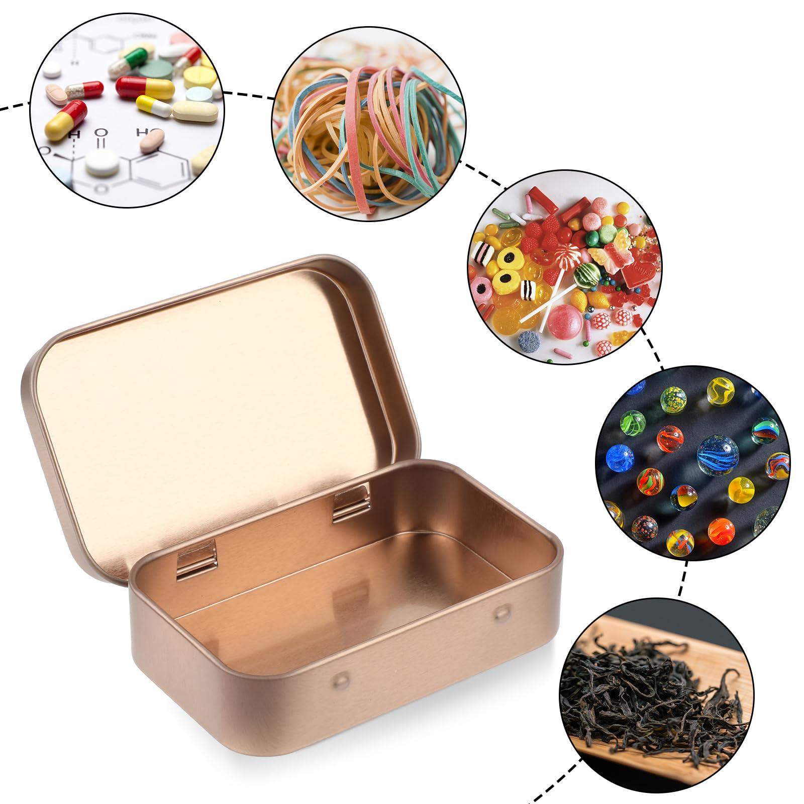 20 Latas De Metal Pequeñas Con Tapa - Cajas Vacías Negras, Organizador Para Joyas, Manualidades Y Hierbas