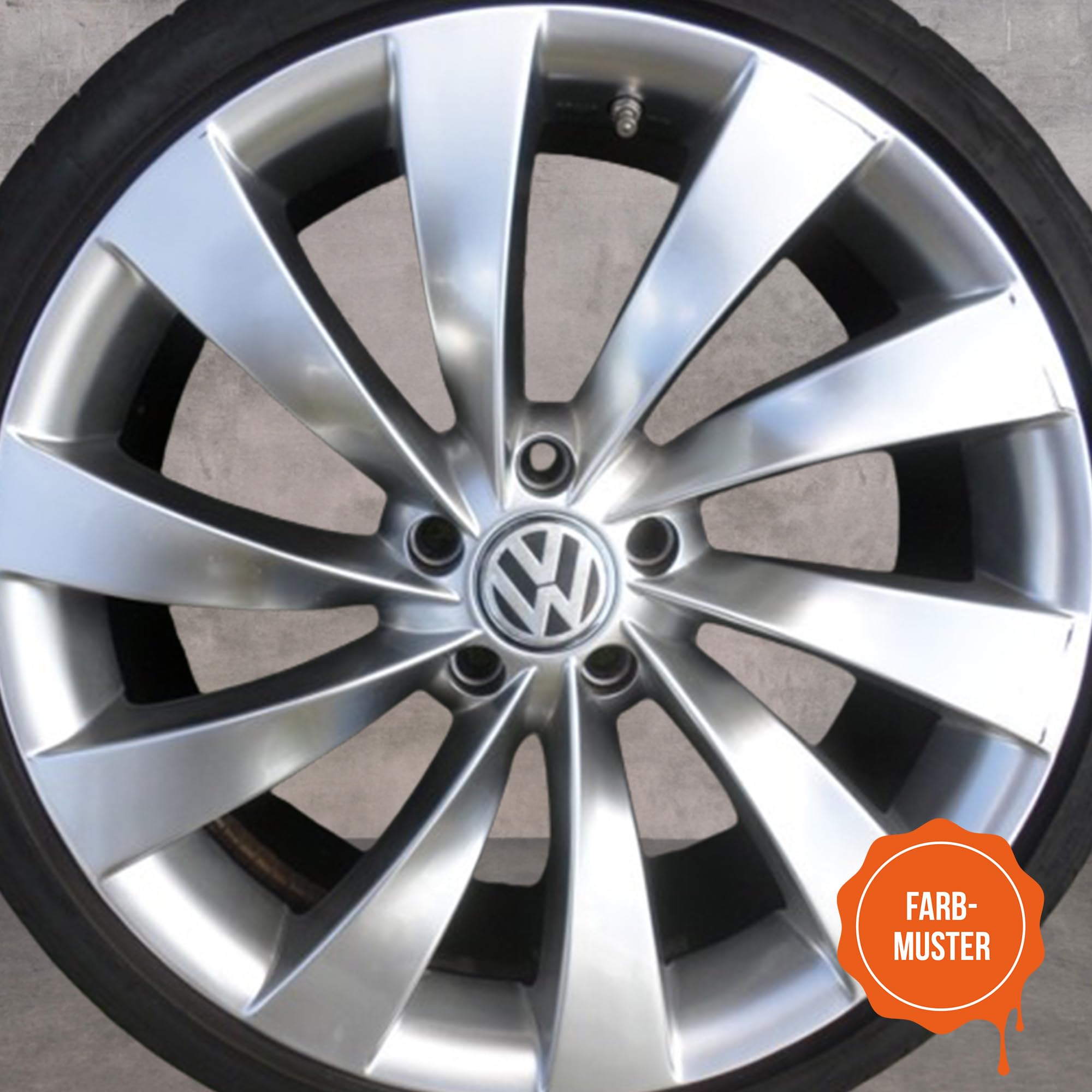 Felgenlack | passend für Farbton VW brilliantchrom L88Z BT | High-Solid | 1K Original OEM Felgenlack | Lackdose 1000 ml | für Reparatur- als auch Komplettlackierung