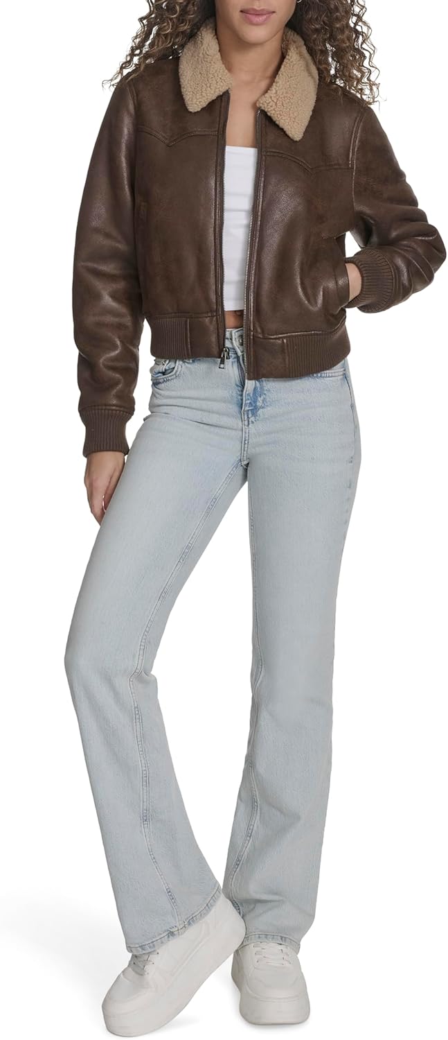 Levi's Women's Faux Shearling Western Bomber - Image 2