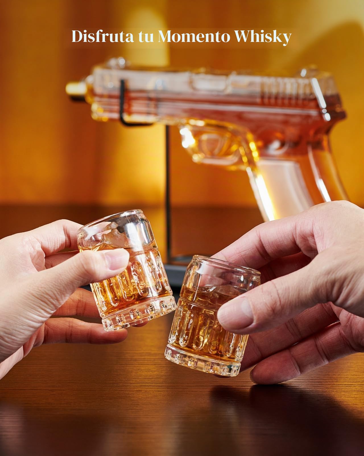 Kollea Decantador de whisky de 15 oz y juego de vasos de 2 onzas, dispensador de whisky para licor, whisky de cristal para hombres, papá, regalos únicos para el día del padre, cumpleaños, aniversario,