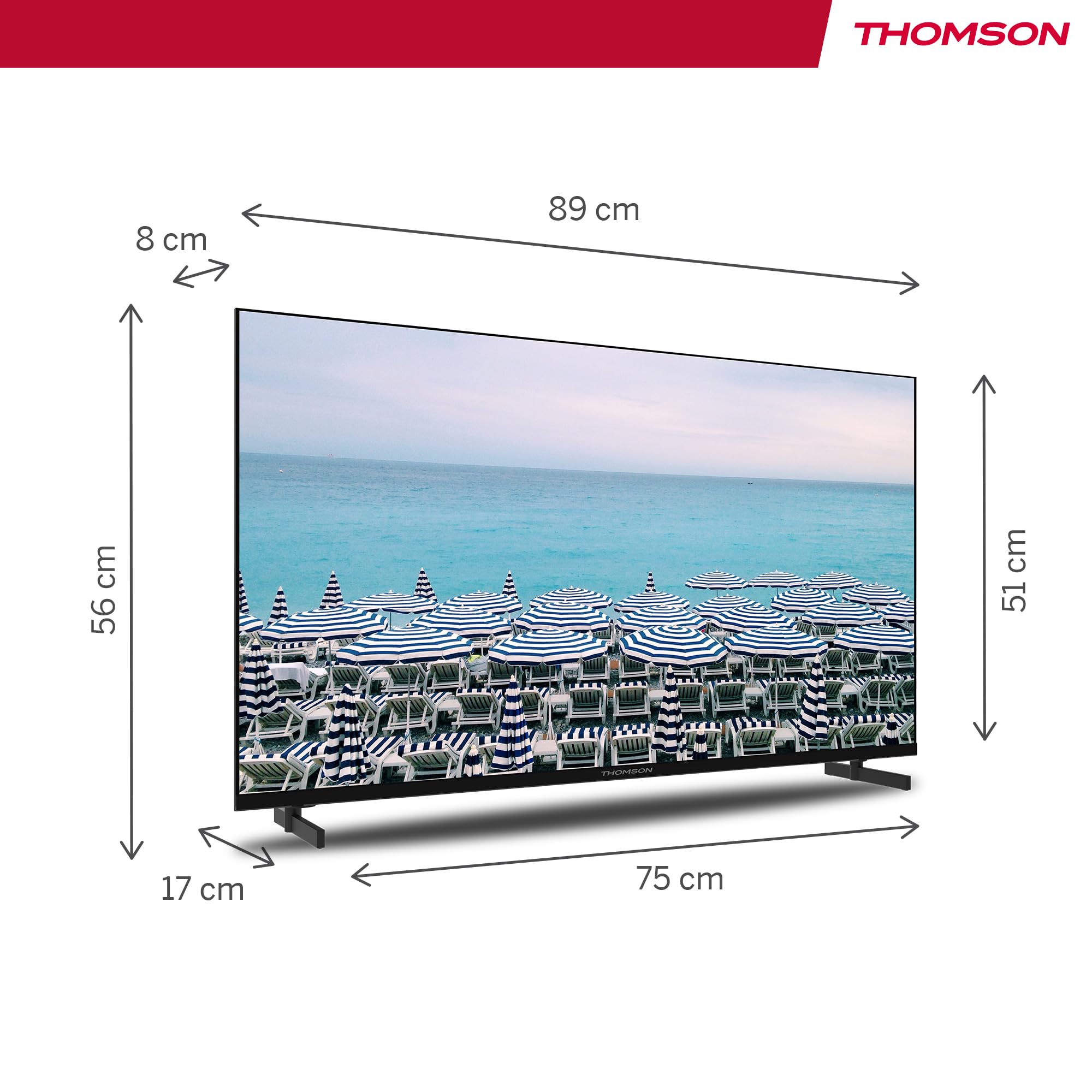 Thomson 40 Pollici (101 cm) LED Full HD Easy TV – No Smart – Hotel Mode, USB, HDMI, Triple-Tuner (Cavo/Satellite/Antenna), AV IN, CI+, A+ Pannello – 40FD2S13