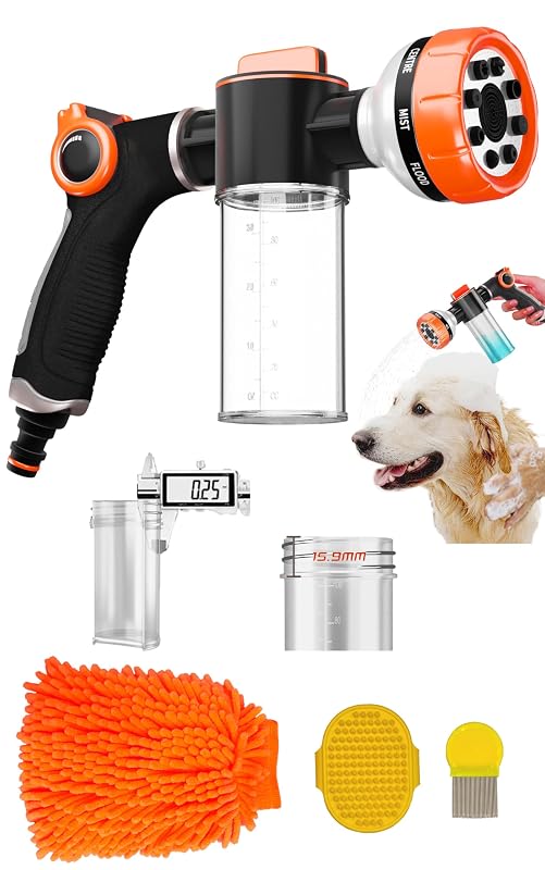 Acessório para Banho de Cães com Pulverizador, Dispenser de Sabão e 8 Modos ZTDIXF, 1 unidade