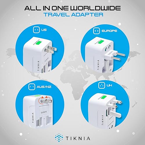 Miniatura 3 de Adaptador de viaje, todo en todo el mundo, adaptador universal europeo, enchufe de cargador de pared internacional para (sin puerto USB) Asia Europa