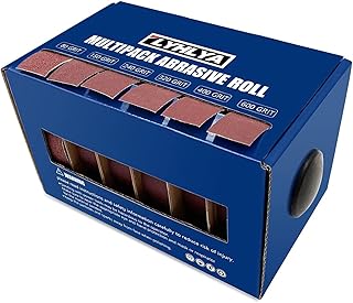 Sponsored Ad - Boxed Assorted Sandpaper Rolls, 1 Inch x 19.7 Feet Emery Cloth Roll 6 Grits 80/150/240/320/400/600 Abrasive...