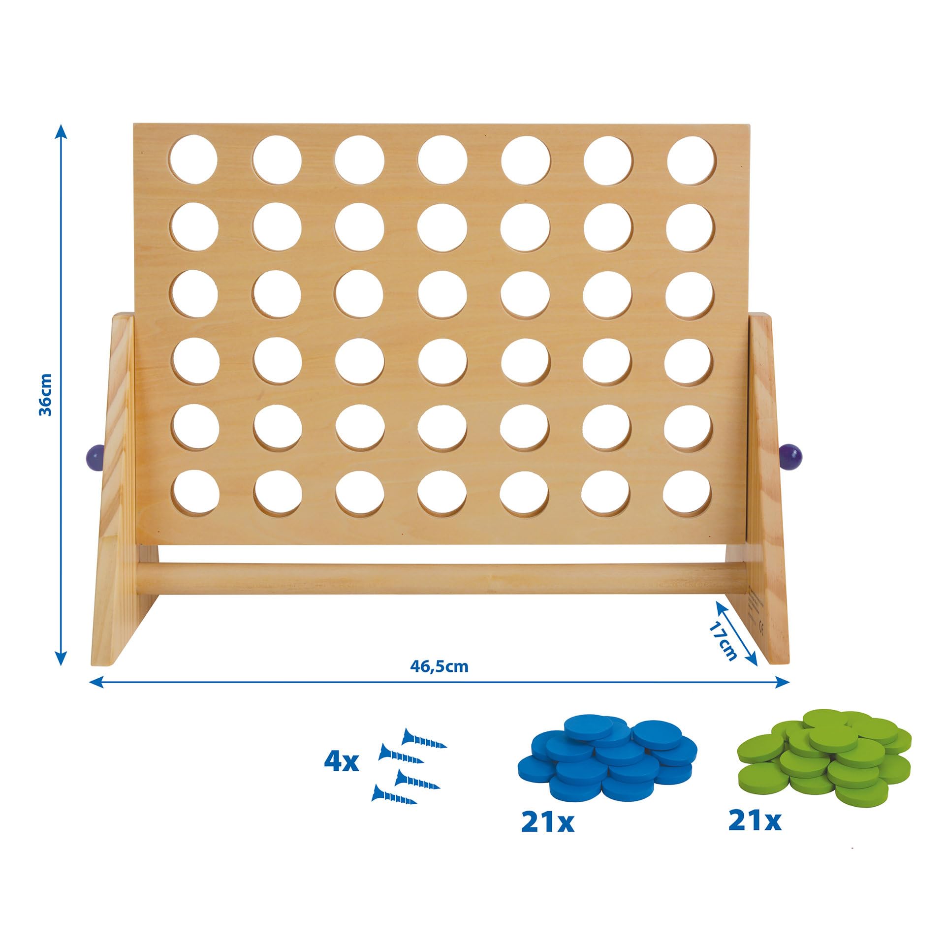 Schildkröt, il Classico 4 in Fila, Gioco di Abilità e Strategia per Bambini e Adulti, in Legno FSC, con 42 Gettoni, 970316