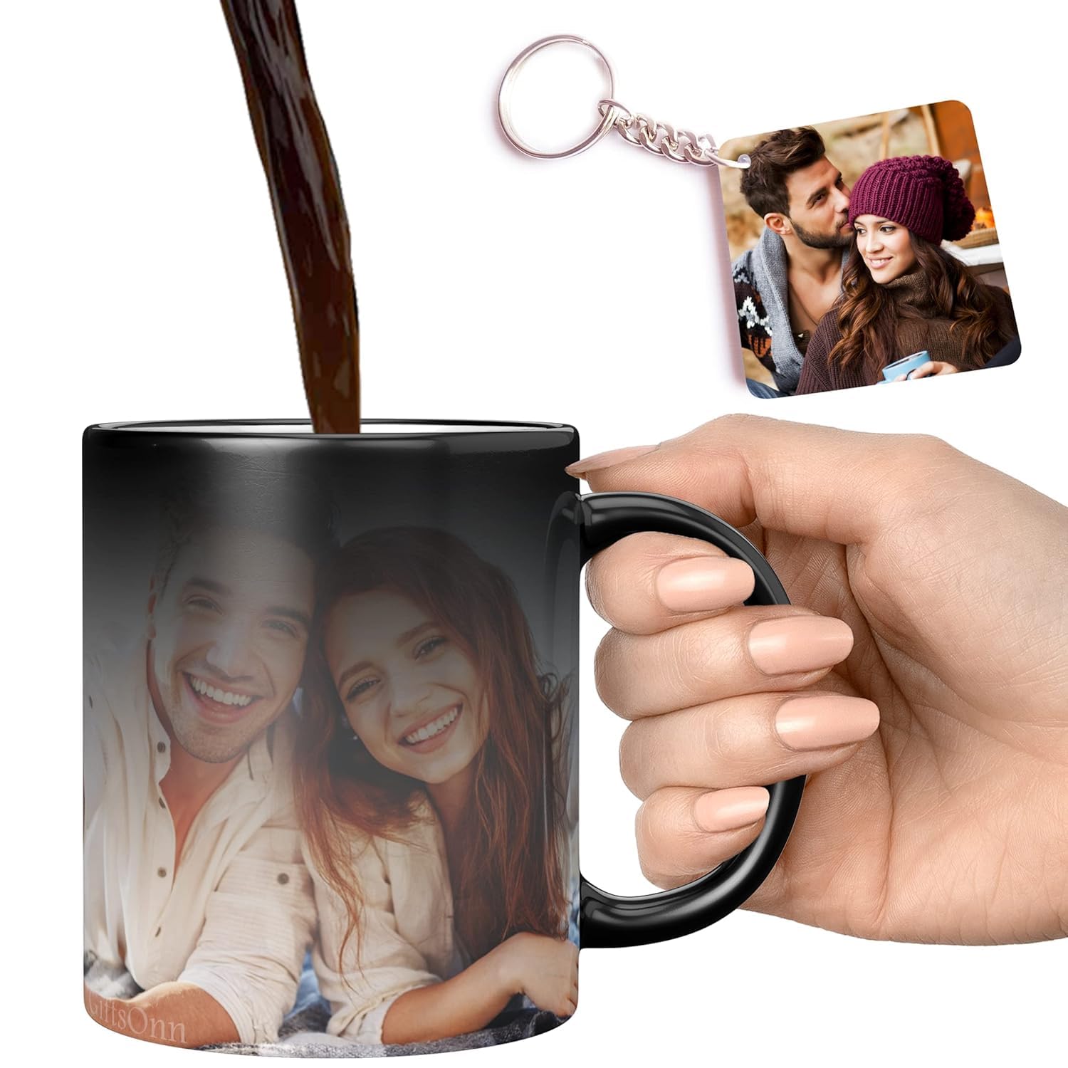 Giftsonn Personalized Black Magic Mug With 1 Wooden Keychain Customized Mug And Photo Mug Valentine Day,Birthday,Anniversary, MothersS Day, FatherS Day,Raakhi (Magic Mug), 330 Ml (B07MW31NCH) Amazon Price History, Amazon Price Tracker