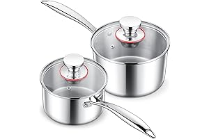 E-far Sauce Pan Pot Set - Metal Cookware for Kitchen