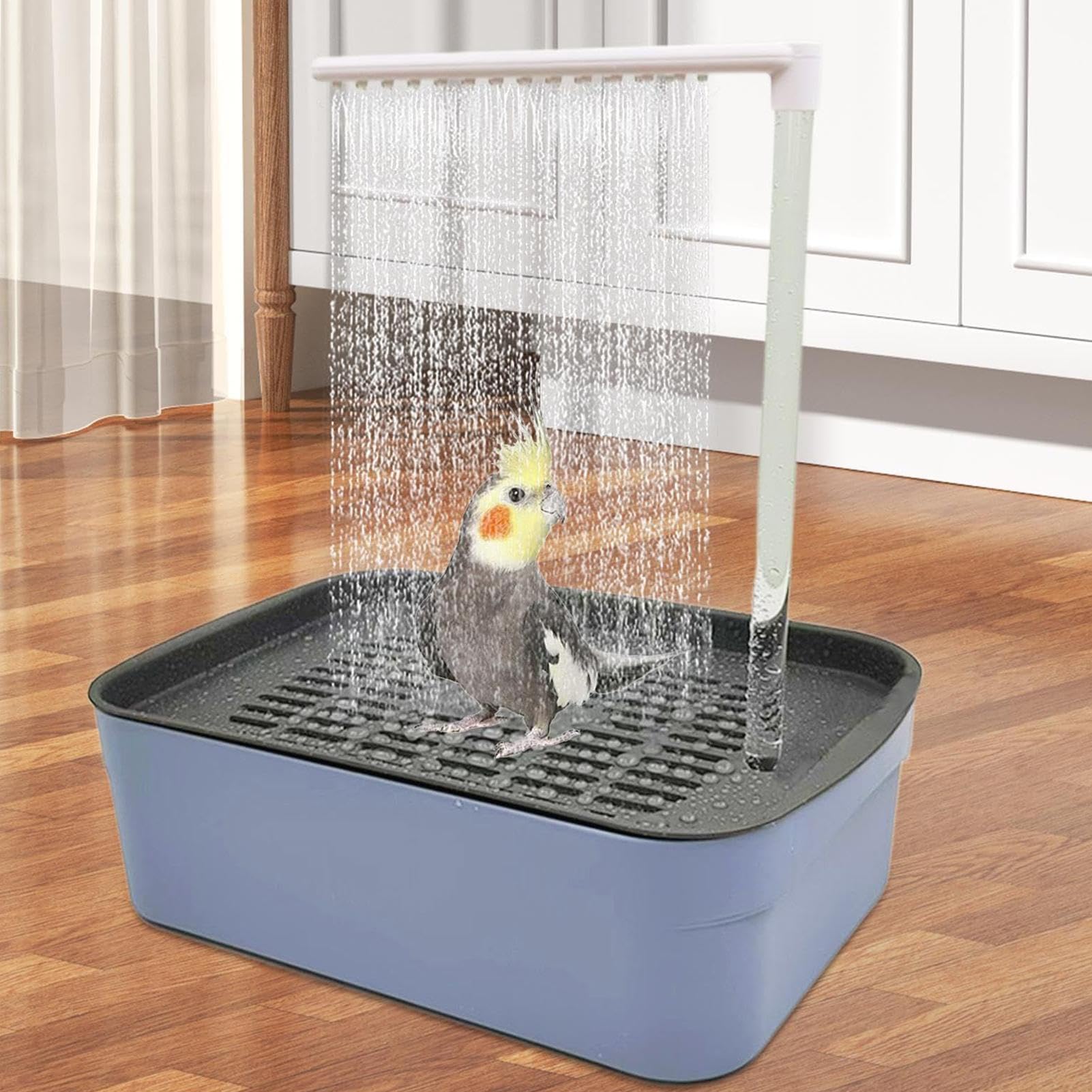 Parrot Automatyczna wanna, wanna papuska Fontanna wanna z wanną w kąpieli w | Cicha pudełko kąpielowe, wygodna zabawka basenowa dla miłośników, przyjaciół, rodziny
