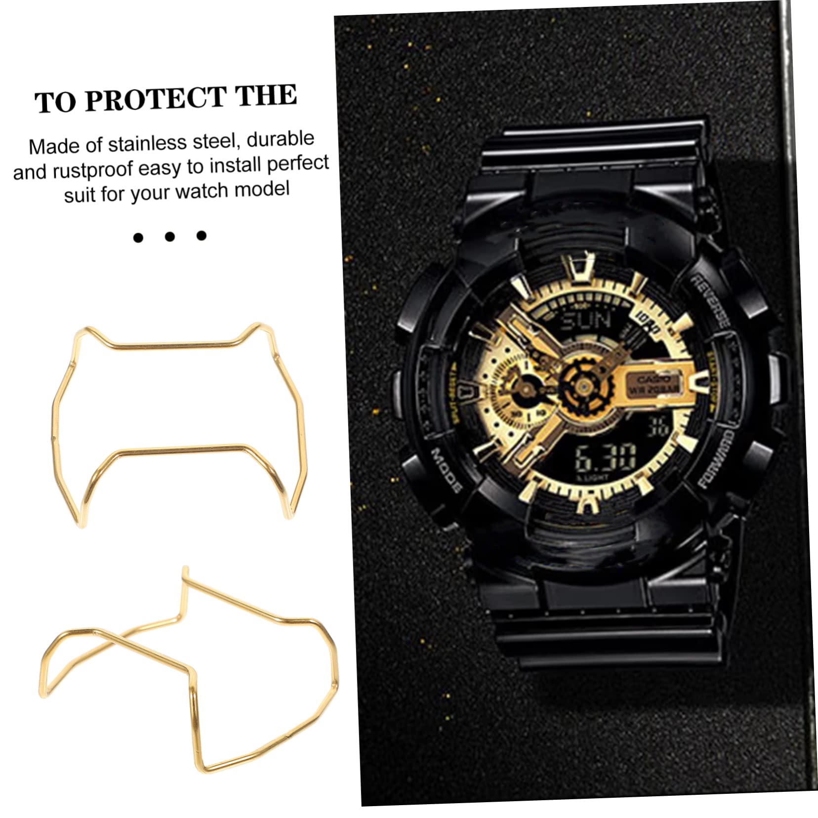 DOITOOL 4 Pièces Montre Pare-Chocs écran en métal Accessoires de Protection Montres Coque de Protection Garde de en Acier Inoxydable Garde de Robuste Cadran Protecteur dw5600