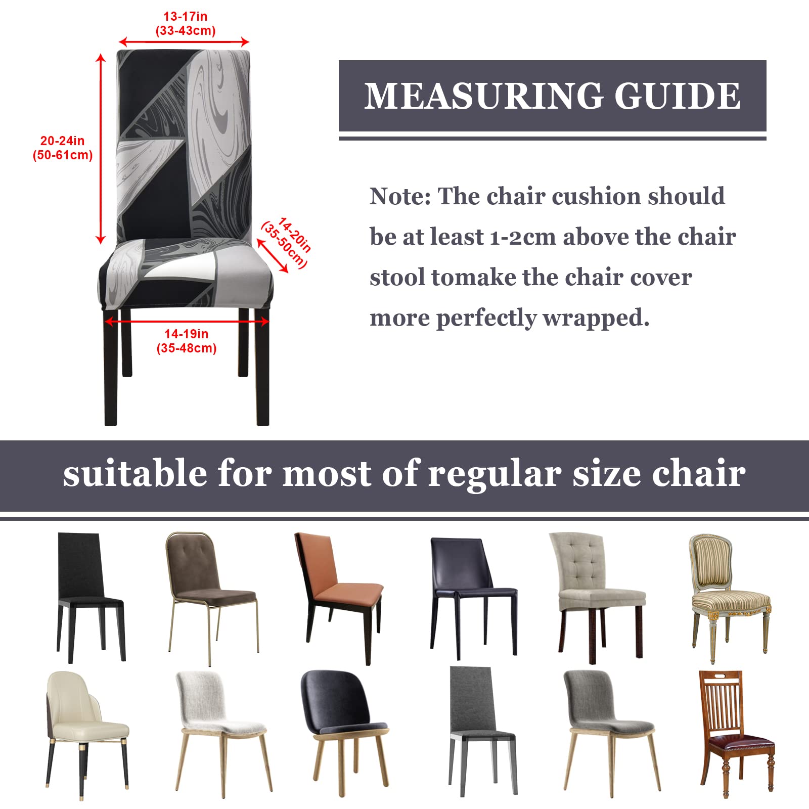 Jaotto Coprisedie con Schienale Impermeabile 4 Pezzi, Fodere Coprisedia Elasticizzati con Schienale per Sala da Pranzo, Moderna Vestisedia Lavabile Estraibile per Cucina Casa(Geometria Nera,4 Pezzi)