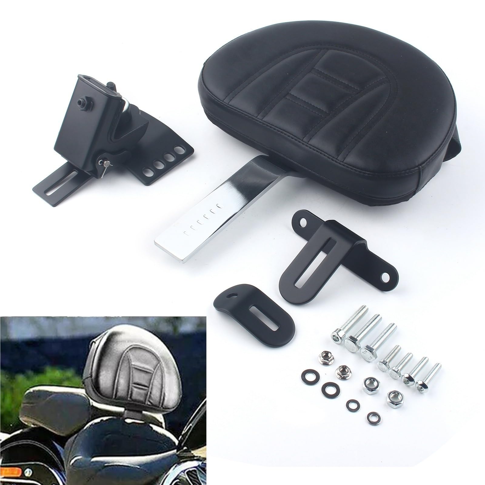 Poduszka Kufer Motocyklowy Pasuje do Harley Touring 1988-2020 Zestaw regulowanego oparcia kierowcy typu plug-in podpórki pod plecy
