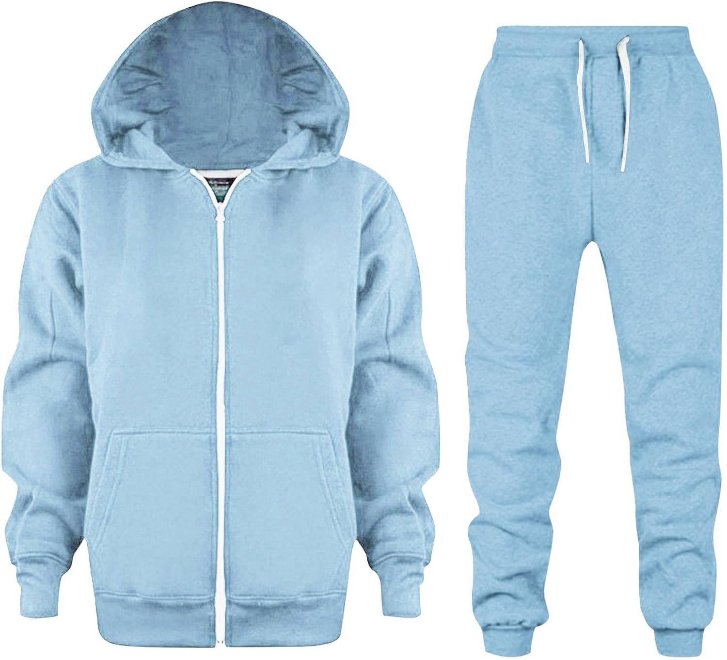 Boys Girls' Jogger Set - 2 Piece Fleece Zip Up Hooded Sweatshirt and Sweatpants Solid Activewear Kids Clothes Set (3-11Y)