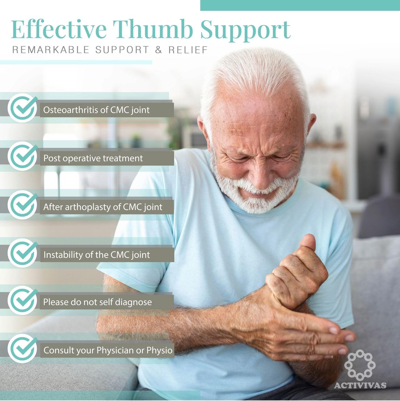 Cmc 親指スパイカスプリント ACTIVIVAS 関節炎、腱炎、捻挫やひずみのための親指