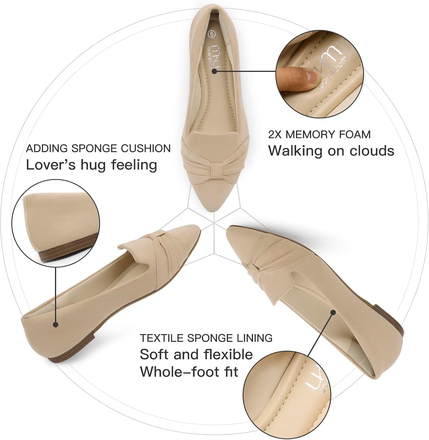 MUSSHOE Flat Shoes Women Comfortable Slip on Women's Flats Dress Shoes for Women - Image 5