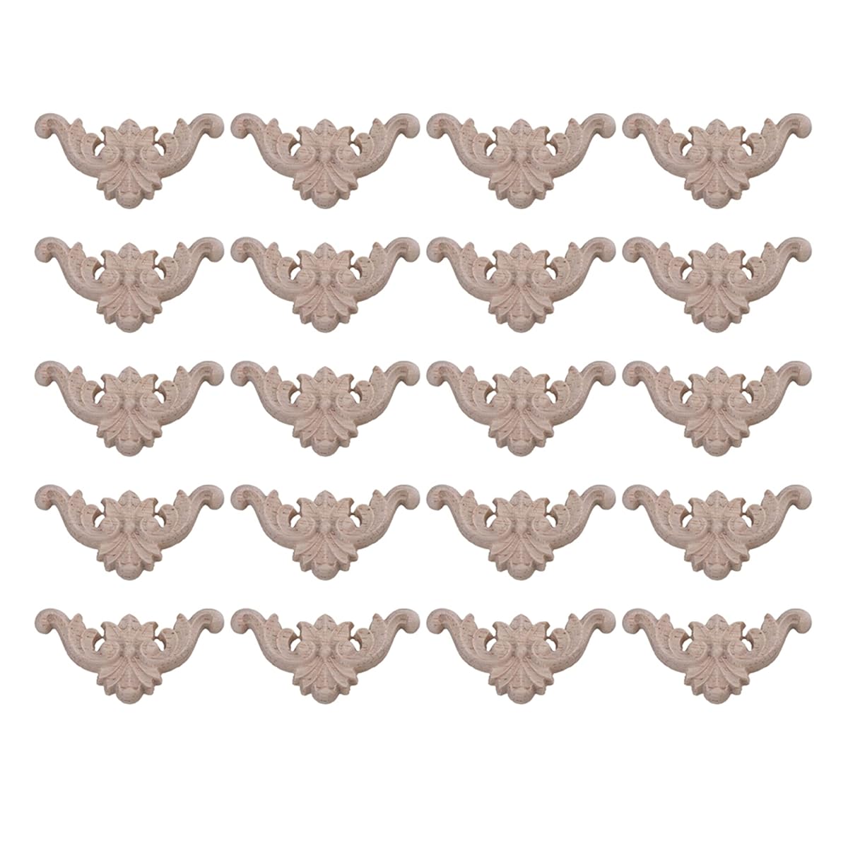 Mxfans 20Piece Type C-15 Wood Carved Decal Corner Onlay Applique Flower 40x40mm