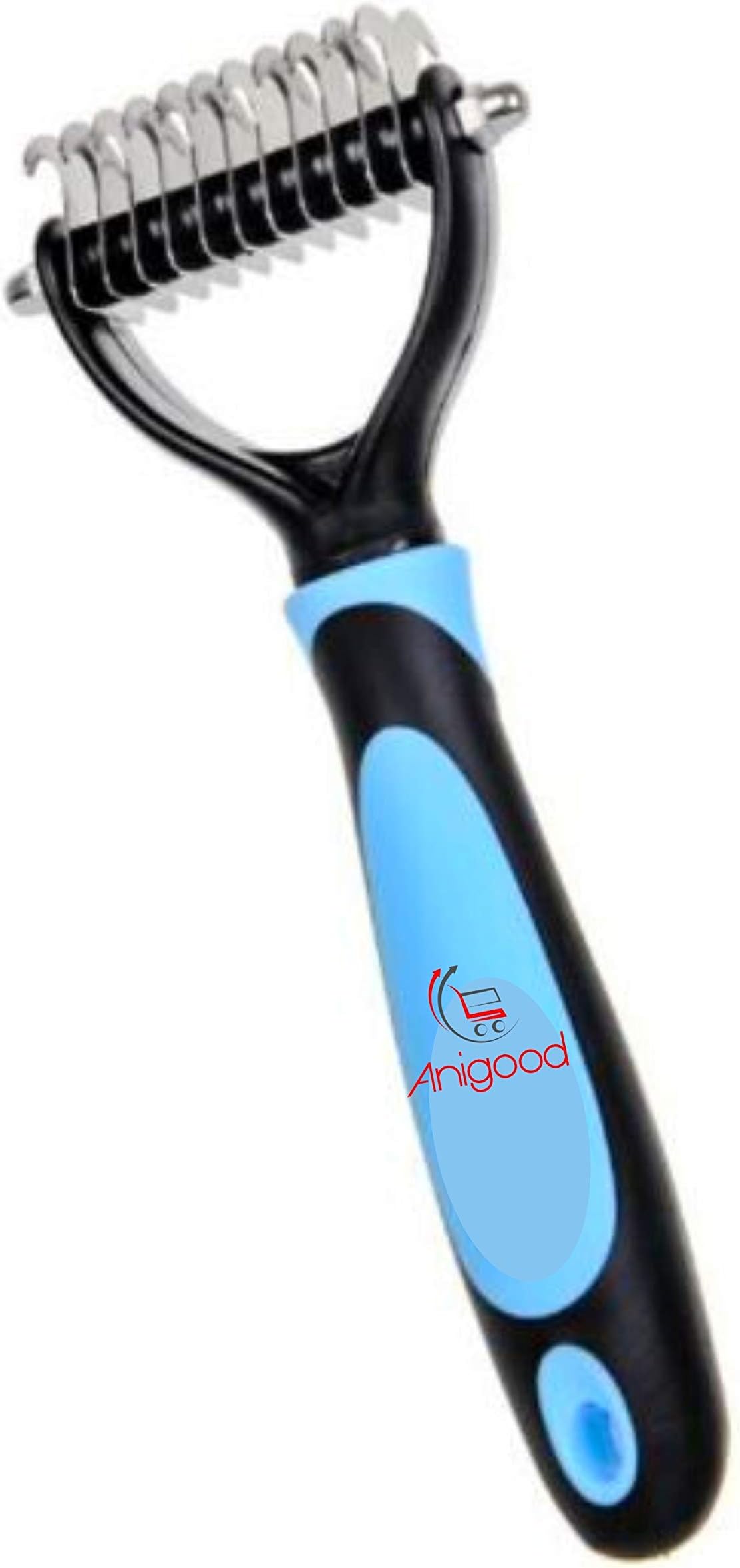 PET Grooming Rake Comb Brush For Dogs Cats With Long Thick Hair | Professional Deshedding Dematting Pet Supplies (Blue)
