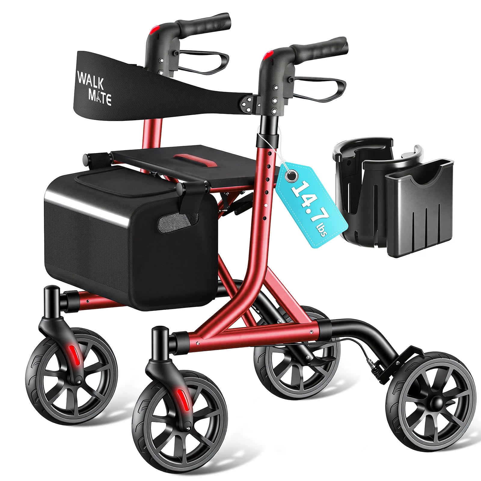 Amazon.com: WALK MATE Rollator Walker for Seniors with Cup Holder