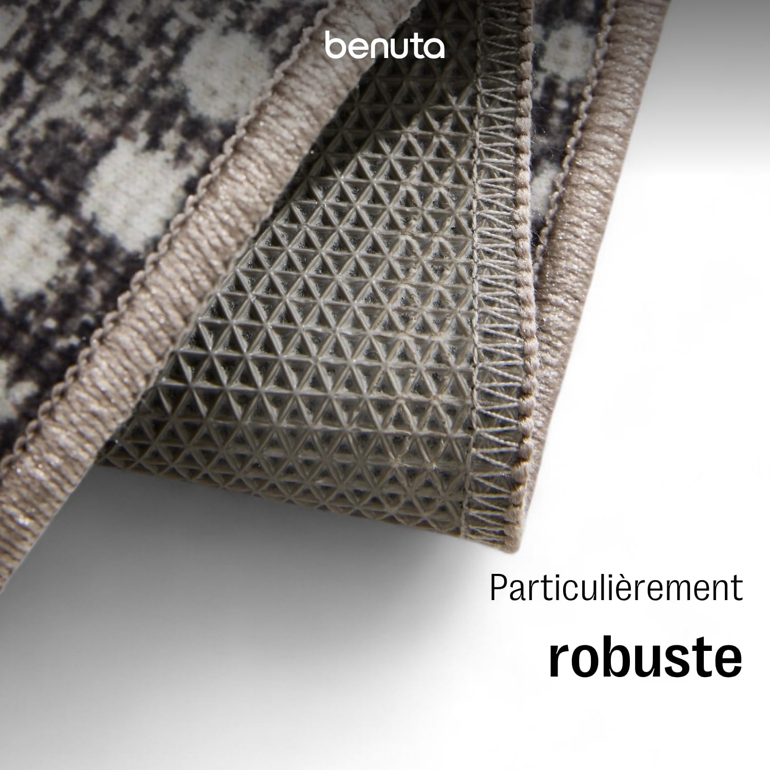 benuta Basic Tapis Salon George - Noir/Gris 200x300 cm - Lavable - Rectangulaire Vintage, Élégant, Rétro pour Chambre, Couloir, Salle à Manger