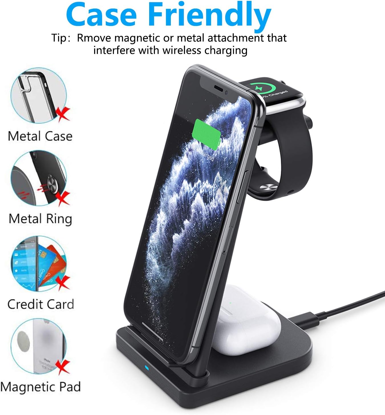 Free Shipping 🛒 3 in 1 Wireless Station,Detachable 15W Wireless Charger Stand with QC3.0 Adapter and Storage Bag,for iWatch SE 6 5 4 3 2,AirPods,iPhone 12/11/11/XR/X/XS,Samsung S20/S10/S9. One-Day Sale: Up to 80% Off 3 in 1 Wireless Station,Detachable 15W Wireless Charger Stand with QC3.0 Adapter and Storage Bag,for iWatch SE 6 5 4 3 2,AirPods,iPhone 12/11/11/XR/X/XS,Samsung S20/S10/S9.
