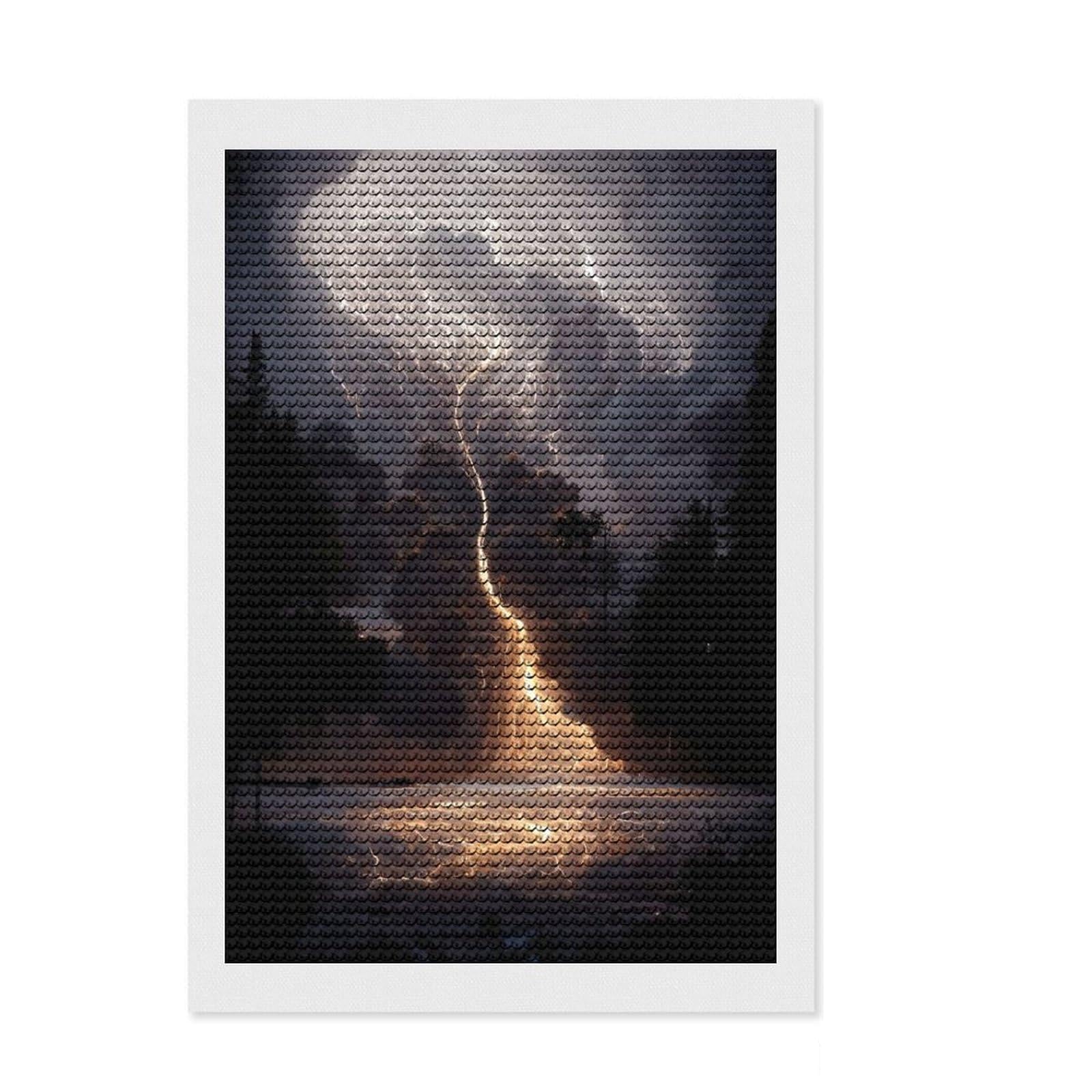 Junmoney Apocalyptic Storm Diamond Painting Canvas Kit 8"x12", Festive Home Decor, for Women, Farmhouse Decor, Decor Project, Cute Room Decor