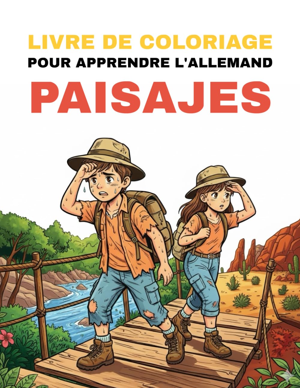 Livre de coloriage pour apprendre l’allemand – Paysages: Colorie de magnifiques paysages et apprends leurs noms allemands de manière ludique