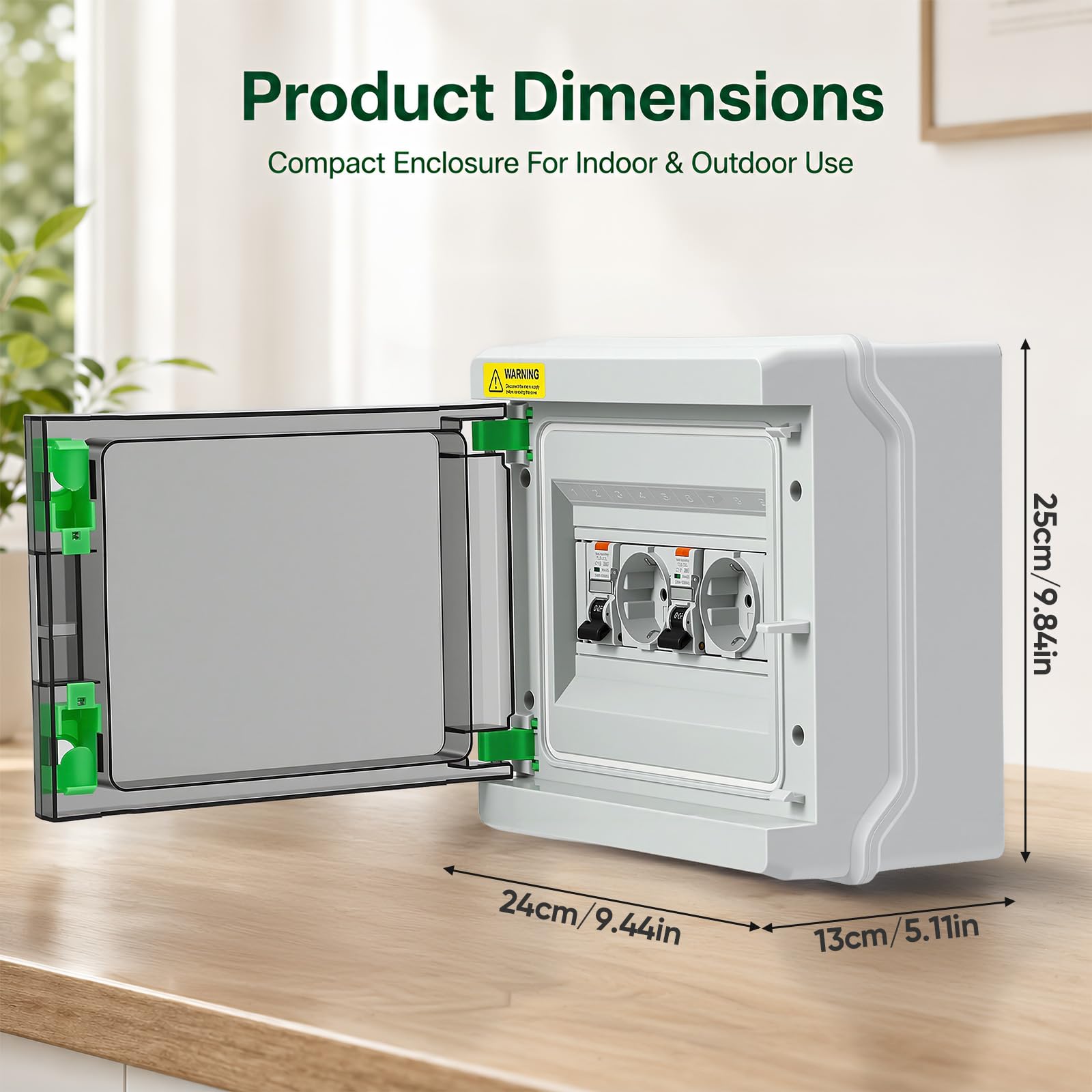 Boîtier électrique avec 2 prises Schuko et 2 interrupteurs différentiels