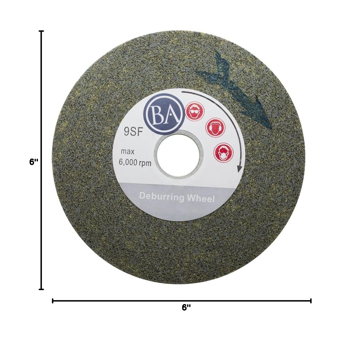 Benchmark Abrasives 6" x 1" x 1" Buffing Wheel for Bench Grinder, Silicon Carbide Deburring Tool for Metal 6 Inch Polishing Wheel, Finishing Surface Conditioning on Stainless Steel, Copper (9S Fine)
