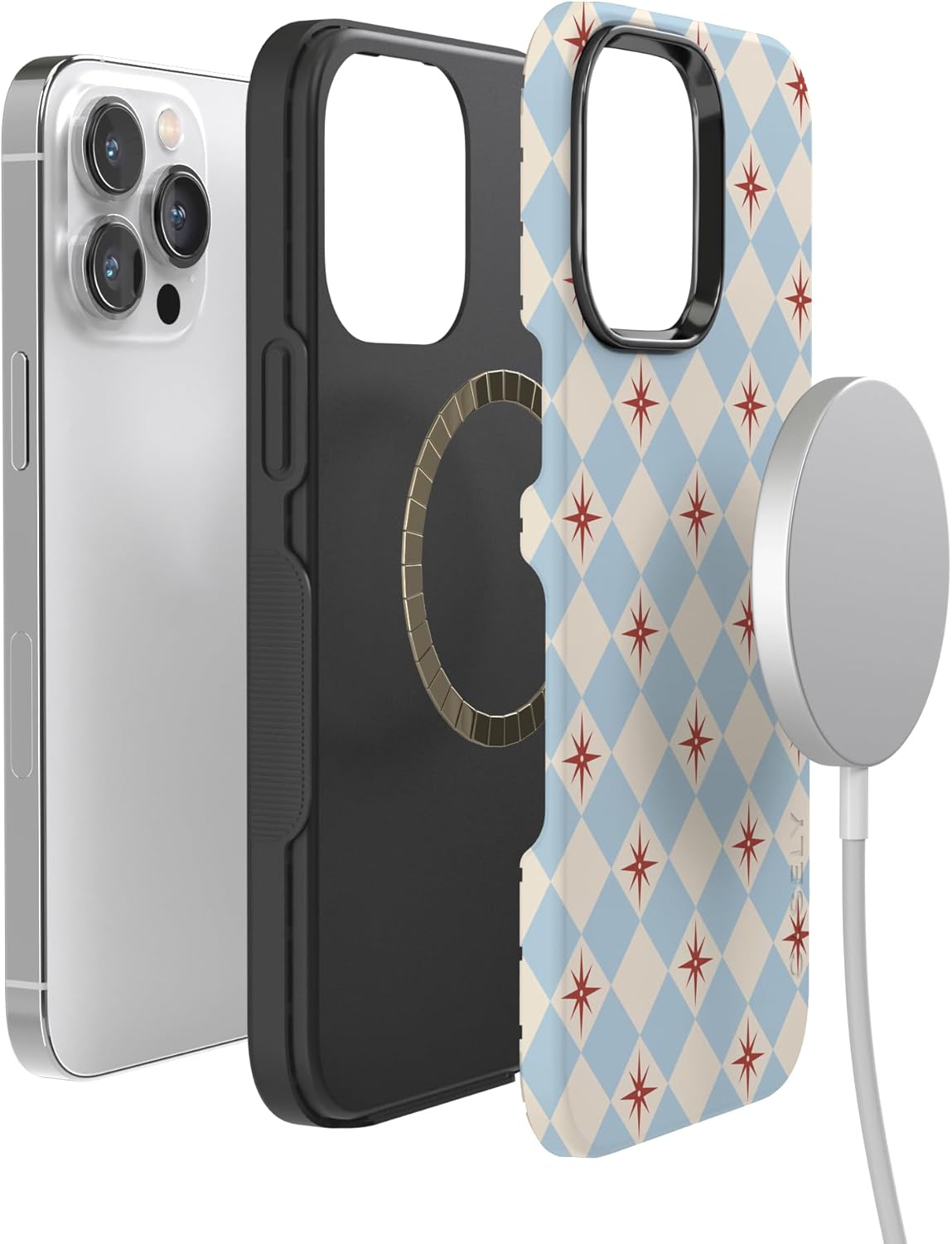 Casely iPhone 14 Pro Max Case | Chelsea Checker | Starlight Tiles | Bold Protective Design | Compatible with MagSafe