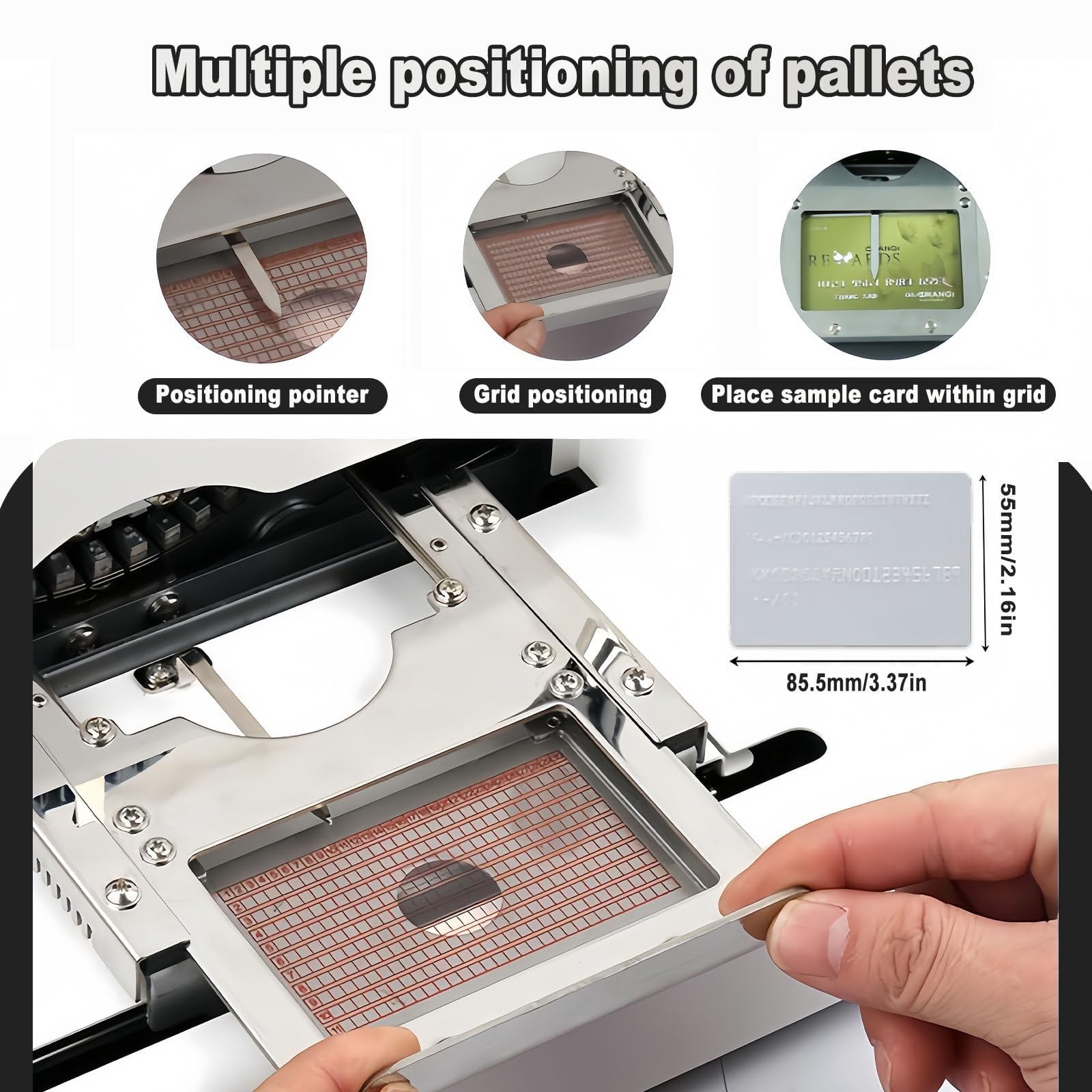 Macchina per goffratura Manuale per Carte in PVC, 72 Caratteri, Include 10 targhette in Alluminio, Ideale per Tessere identificative, Carte di Credito e Carte Regalo.