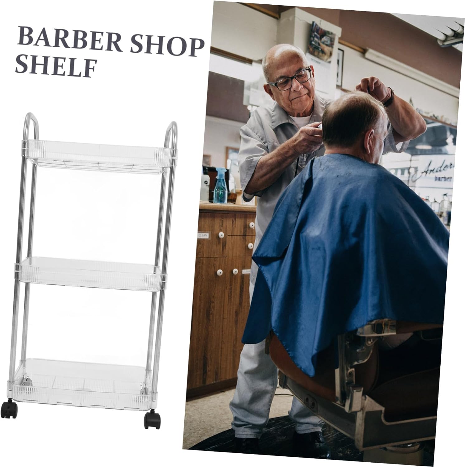VALICLUD Movable Multi-Tier Rolling Cart for Salon Storage Utility Trolley Wheels for Organizing Hair Products Salons and Beauty Parlors