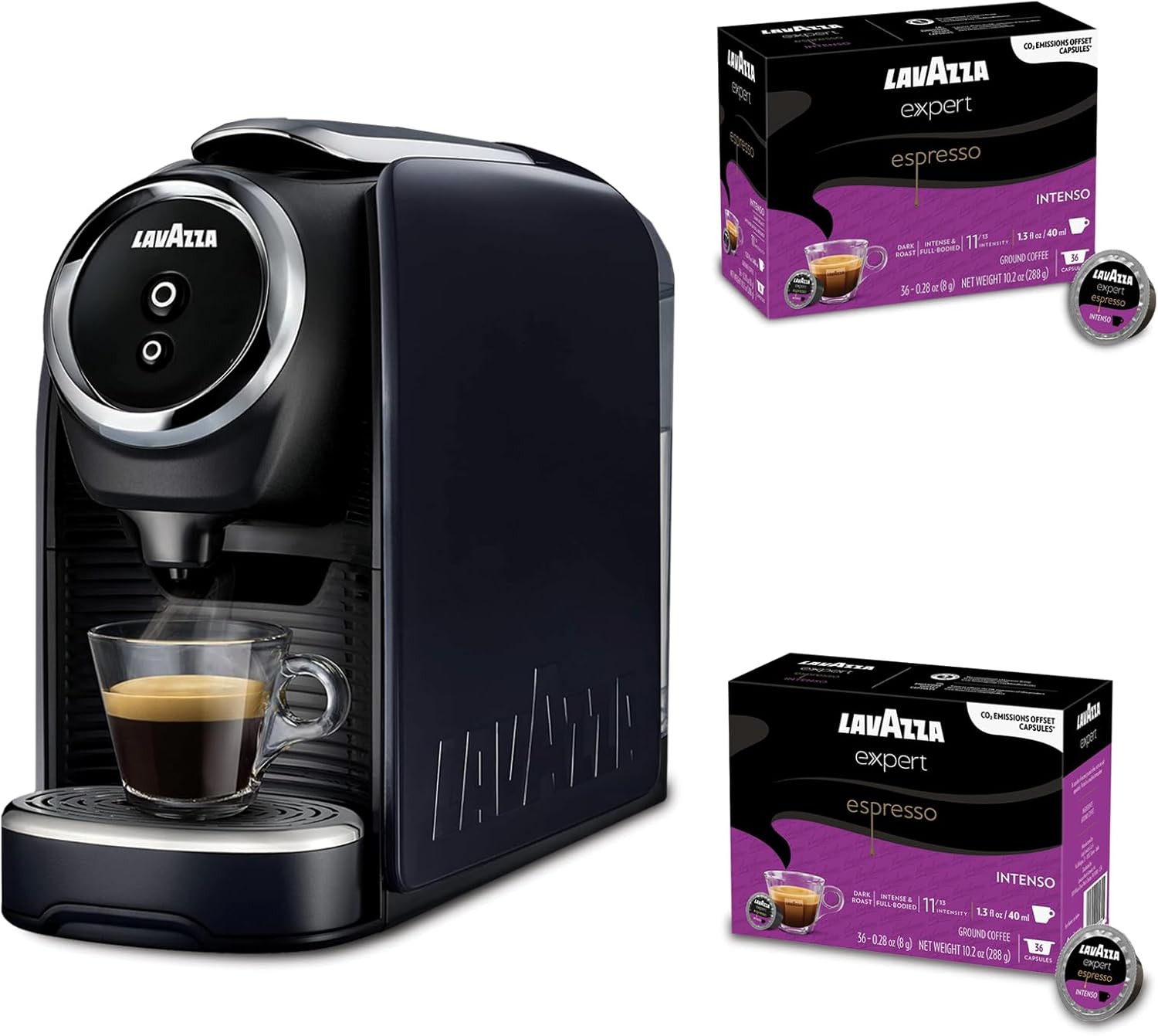 Lavazza Classy Mini Coffee Maker with Intenso Capsules 72 count