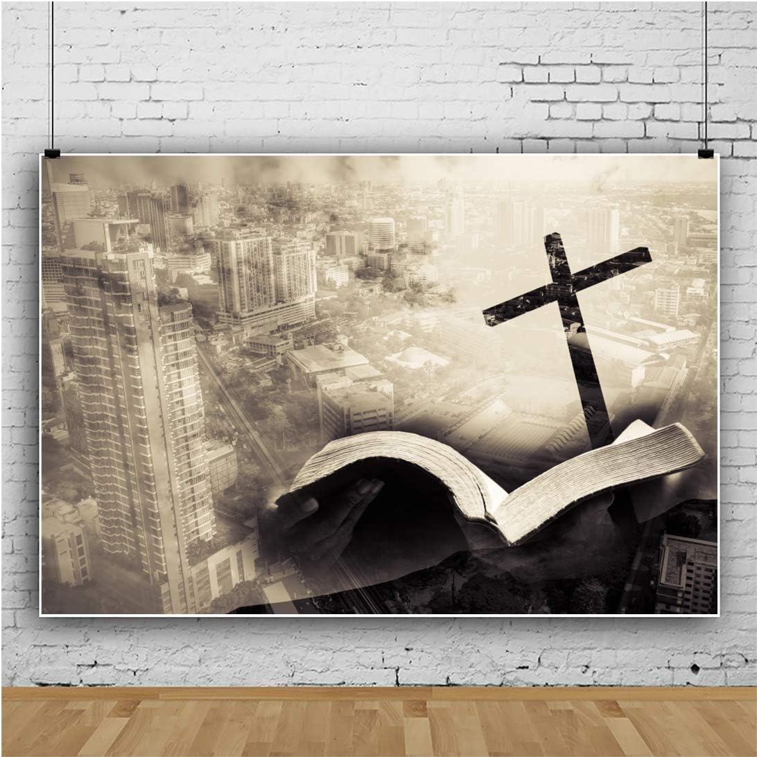 Limited Discount Laeacco Hands Hold Bible Backdrop 10x7ft Crucifix Vinyl Photography Background Jesus Vintage City High Buildings God Bless Baptist Christian Church Worship Religion Studio Photo Prop Decor Poster