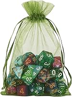 Vista 6 de HRX Package 100 bolsas de organza con cordón verde oliva, 4 x 6 pulgadas, bolsas de regalo de malla de caramelo, bolsas de joyería, bolsitas