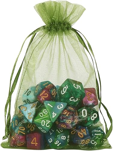 Miniatura 6 de HRX Package 100 bolsas de organza con cordón verde oliva, 4 x 6 pulgadas, bolsas de regalo de malla de caramelo, bolsas de joyería, bolsitas