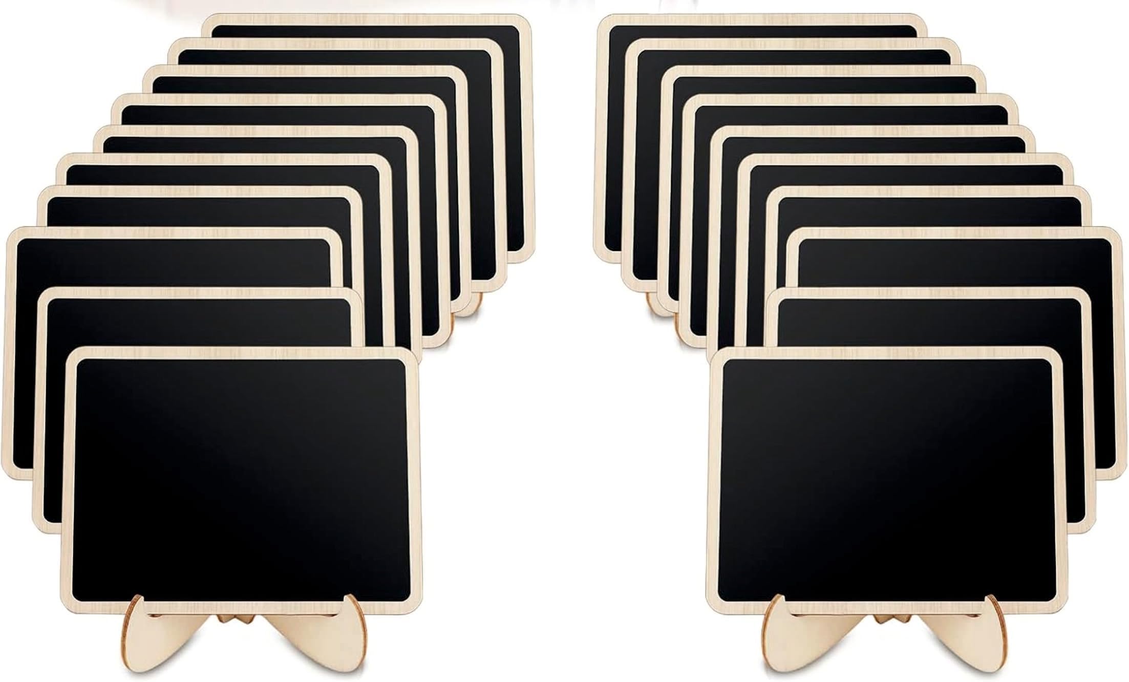 - Mini Chalkboard Signs, 20 Pack with Easel Stand, Small Rectangle Chalkboards Blackboard, Wood Place Cards for Weddings, Birthday Parties, Message Board Signs and Event Decoration