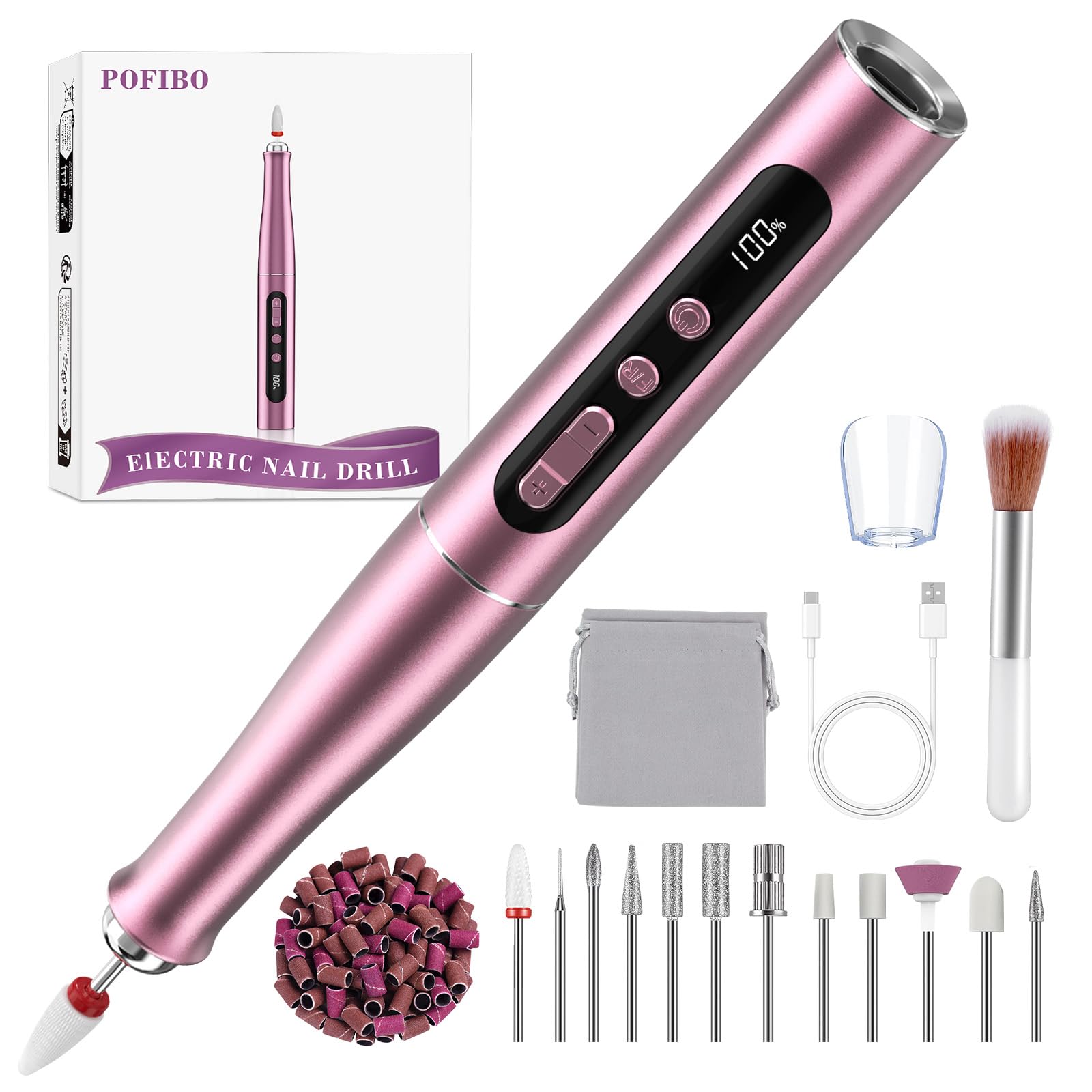 Ponceuse pour ongles électrique professionnelle 35000 tr/min sans fil