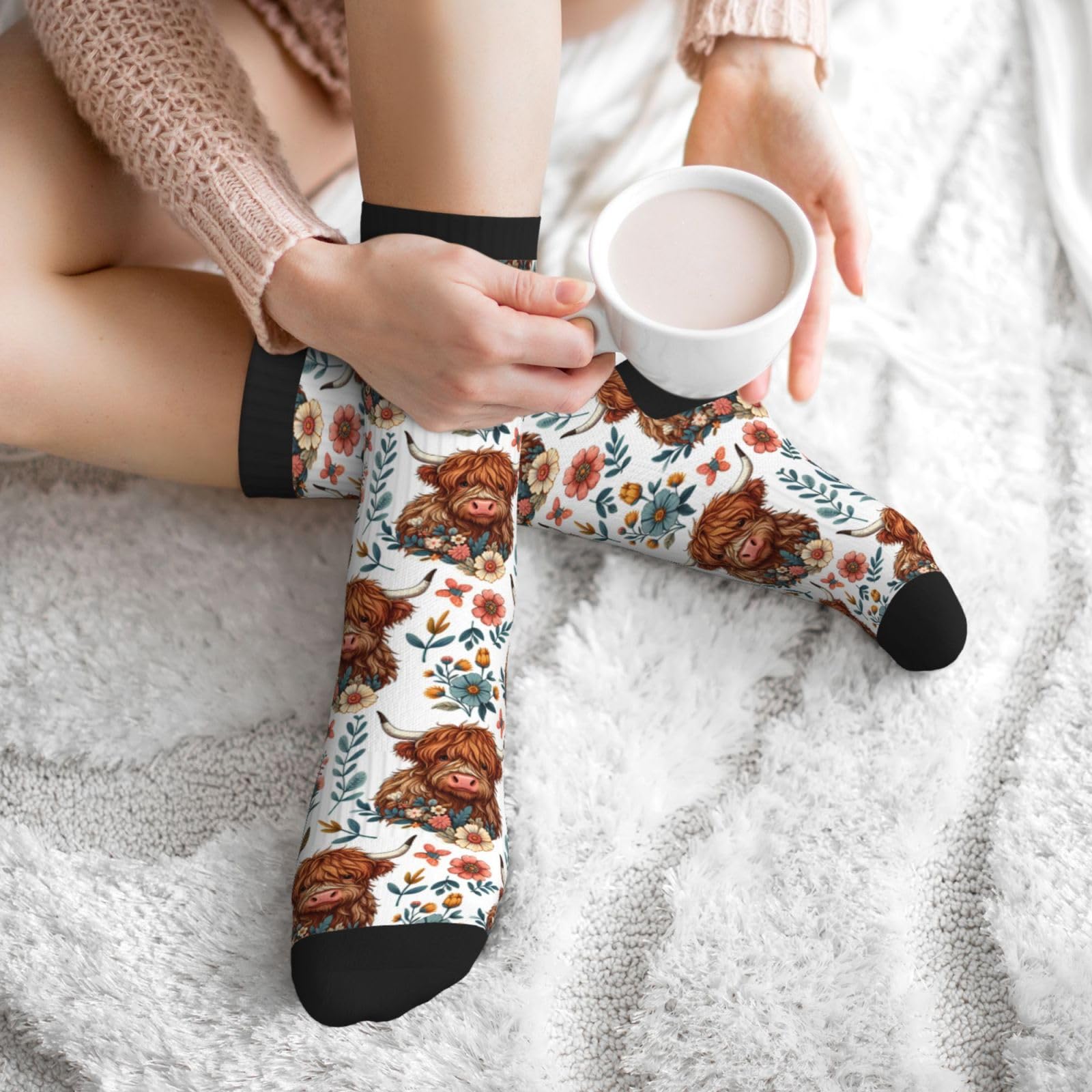 Calcetines de media pantorrilla, informales, divertidos, para mujeres, hombres, adolescentes, regalo (impresión 3D)