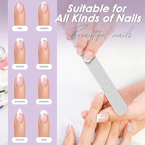Miniatura 10 de Limas de uñas de cebra desechables profesionales de grano 100180 de 5 pulgadas de doble cara, herramientas de manicura y pedicura, 100 unidades