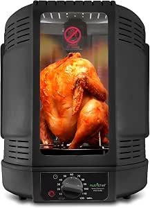 Vertical Countertop Rotisserie Oven Roaster with Skewer and Rack